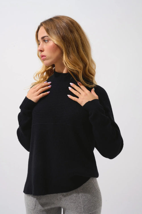 Pull Col Montant - Benedicte - Noir