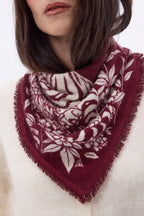 Piccolo Bandana Bengala - Bordeaux - Donna - 100% Cashmere
