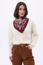 Piccolo Bandana Bengala - Bordeaux - Donna - 100% Cashmere