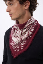 Piccola bandana Bengale - Bordeaux - Uomo - 100% Cashmere