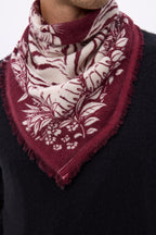 Piccola bandana Bengale - Bordeaux - Uomo - 100% Cashmere
