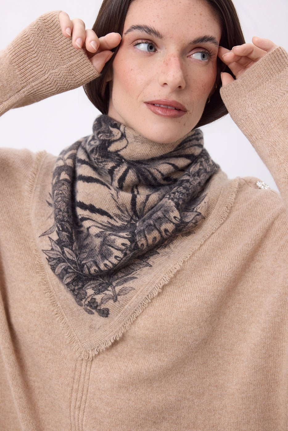 Bandana pequeño Bengala - Beige crema - Mujer