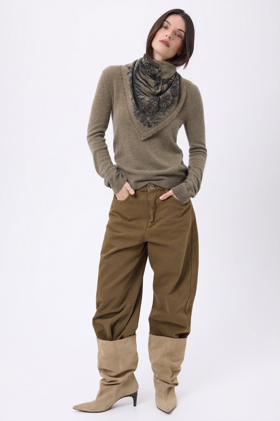 Petit Bandana Bengale - Khaki Chine - Femme