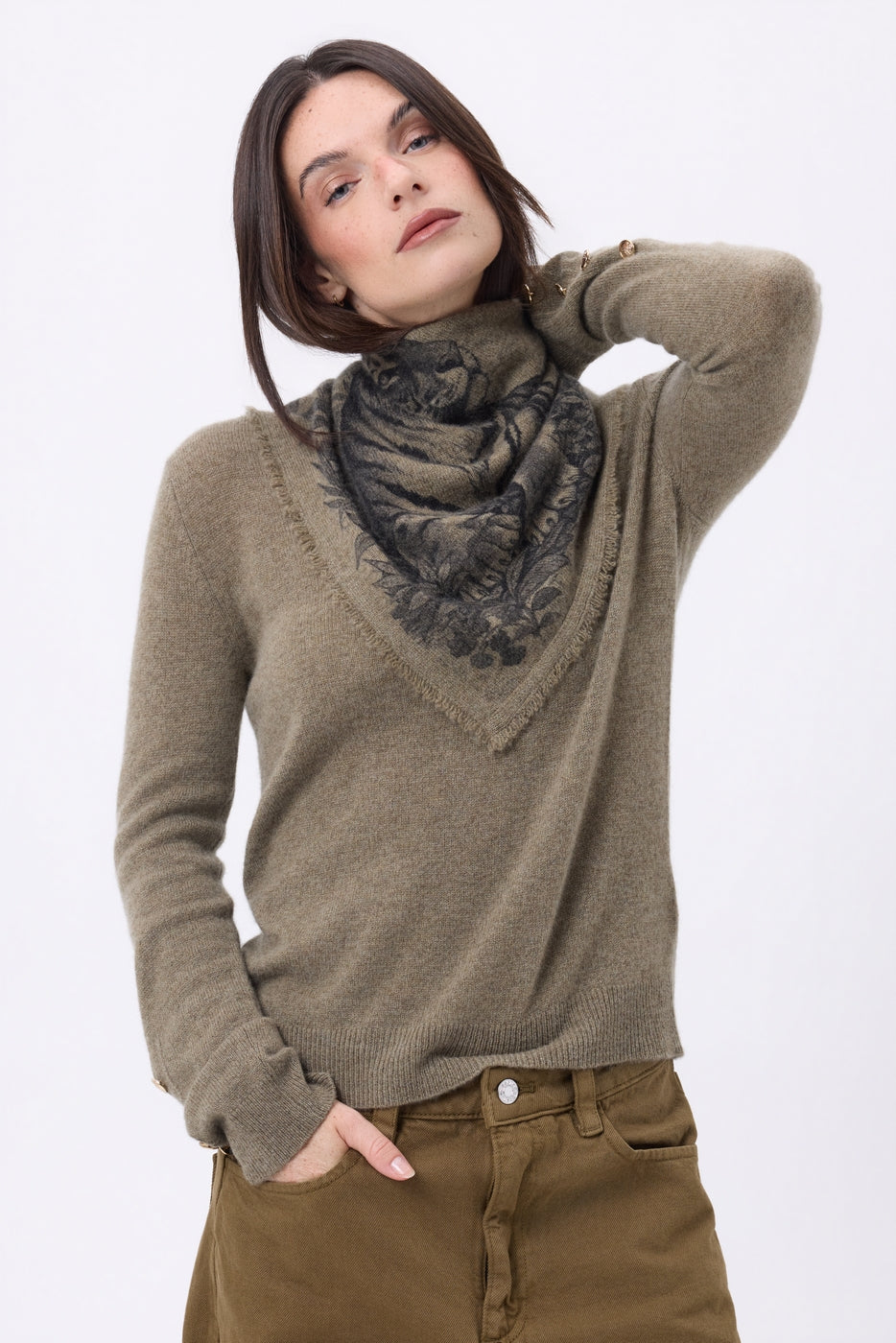 Petit Bandana Bengale - Khaki Chine - Femme