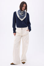 Petit Bandana Bengale - Bleu Marine - Femme