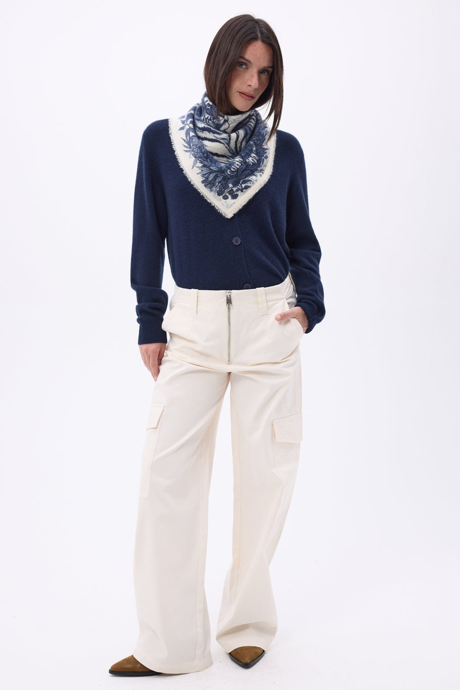 Petit Bandana Bengale - Bleu Marine - Femme
