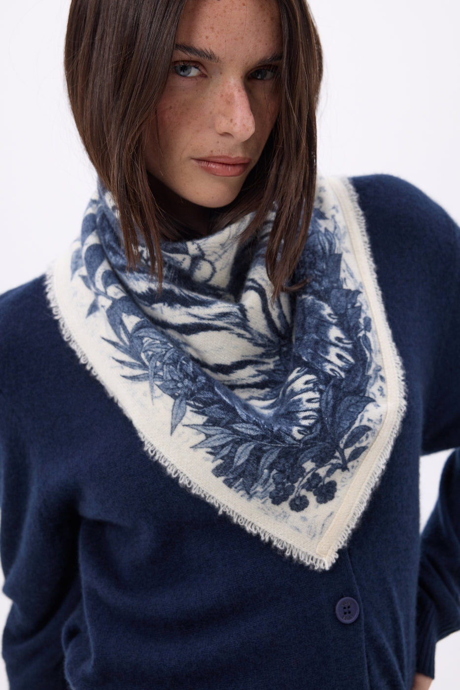 Petit Bandana Bengale - Bleu Marine - Femme