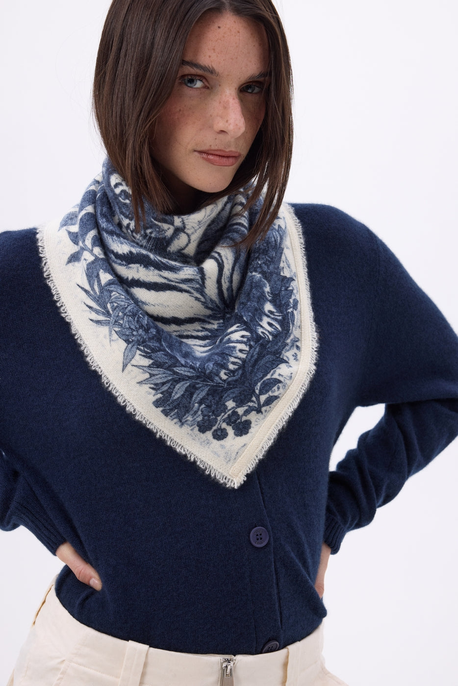 Petit Bandana Bengale - Bleu Marine - Femme