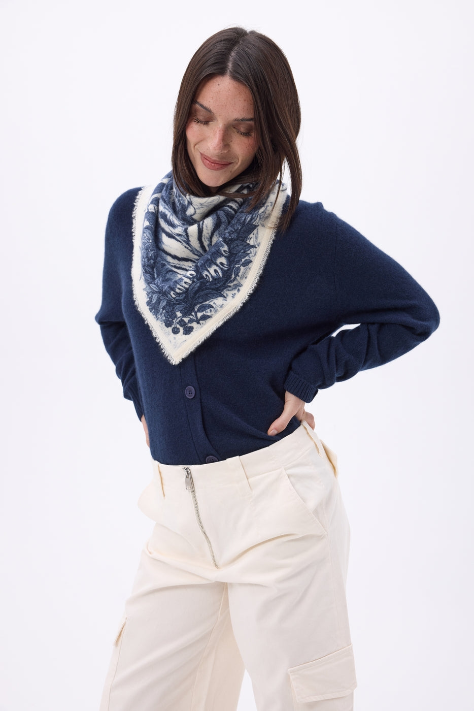 Petit Bandana Bengale - Bleu Marine - Femme