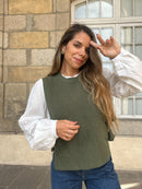 Pull Sans Manches À Nœuds Kaki Valentine