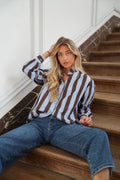 Blusa de Rayas Manelle - Azul