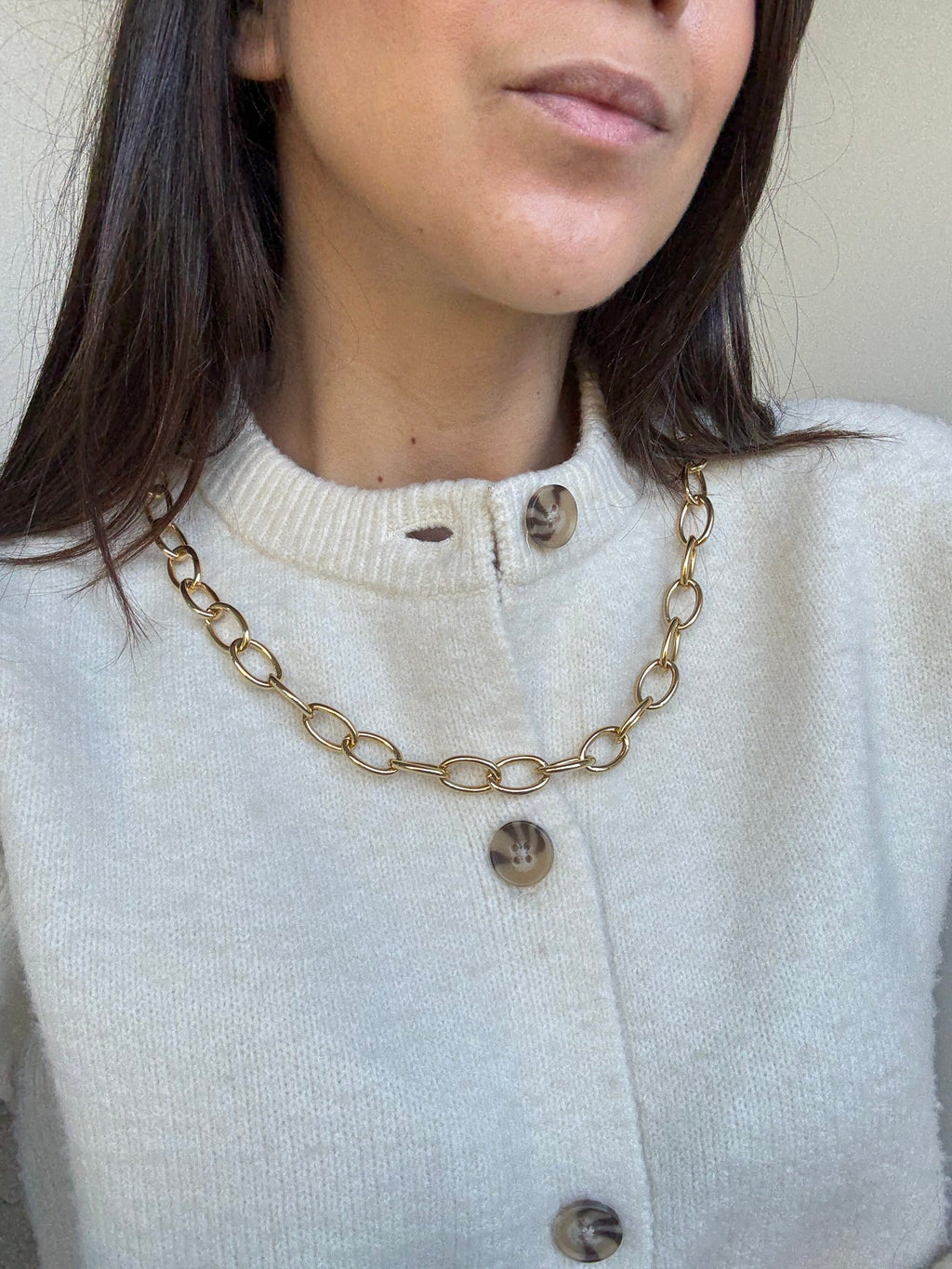 Collier Doré Vintage - Chaine Ovale Dorée