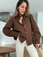 Veste En Jean Céleste Chocolat