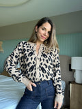Cárdigan de leopardo beige Camille