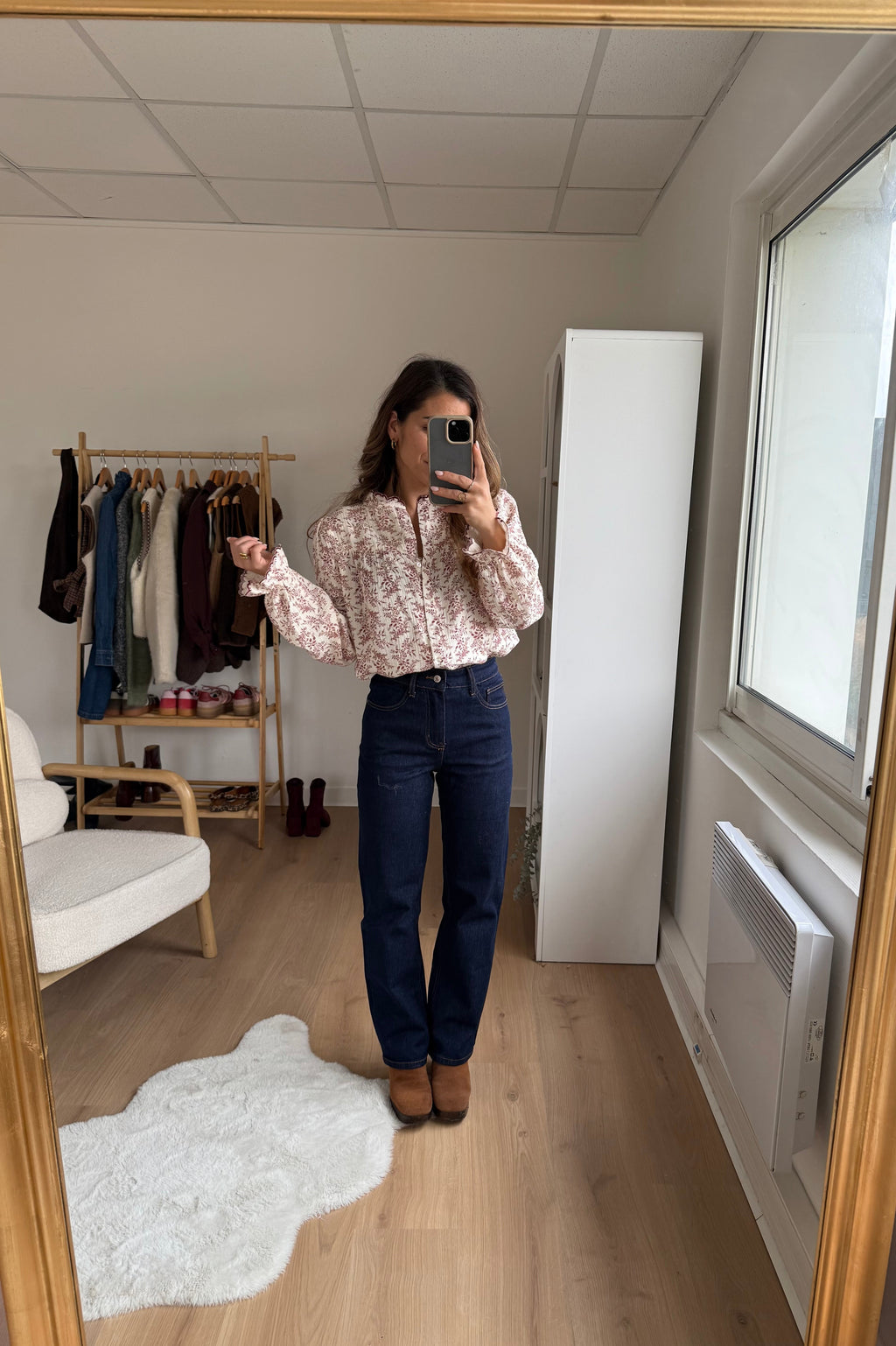 Vaquero recto Solange en denim bruto