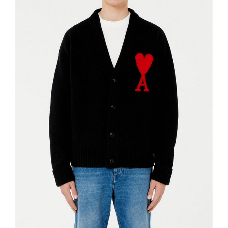 Ami Paris - Cardigan Adc Cardigan - Black/Red