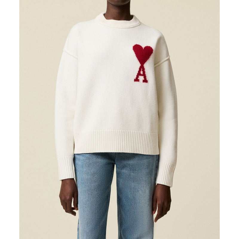 Ami Paris - Red Adc Sweater - Off-White/Red