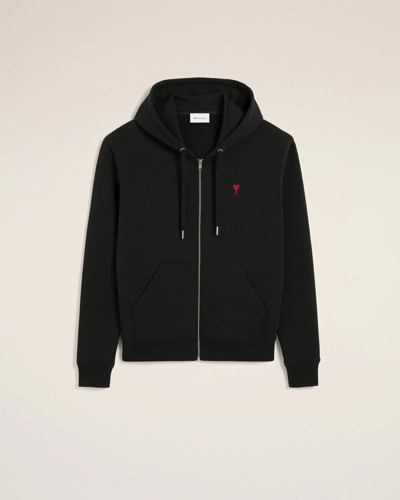 Sweat à capuche zippé Ami De Coeur – Ami Paris – Noir
