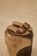York Sandals - Croco Camel
