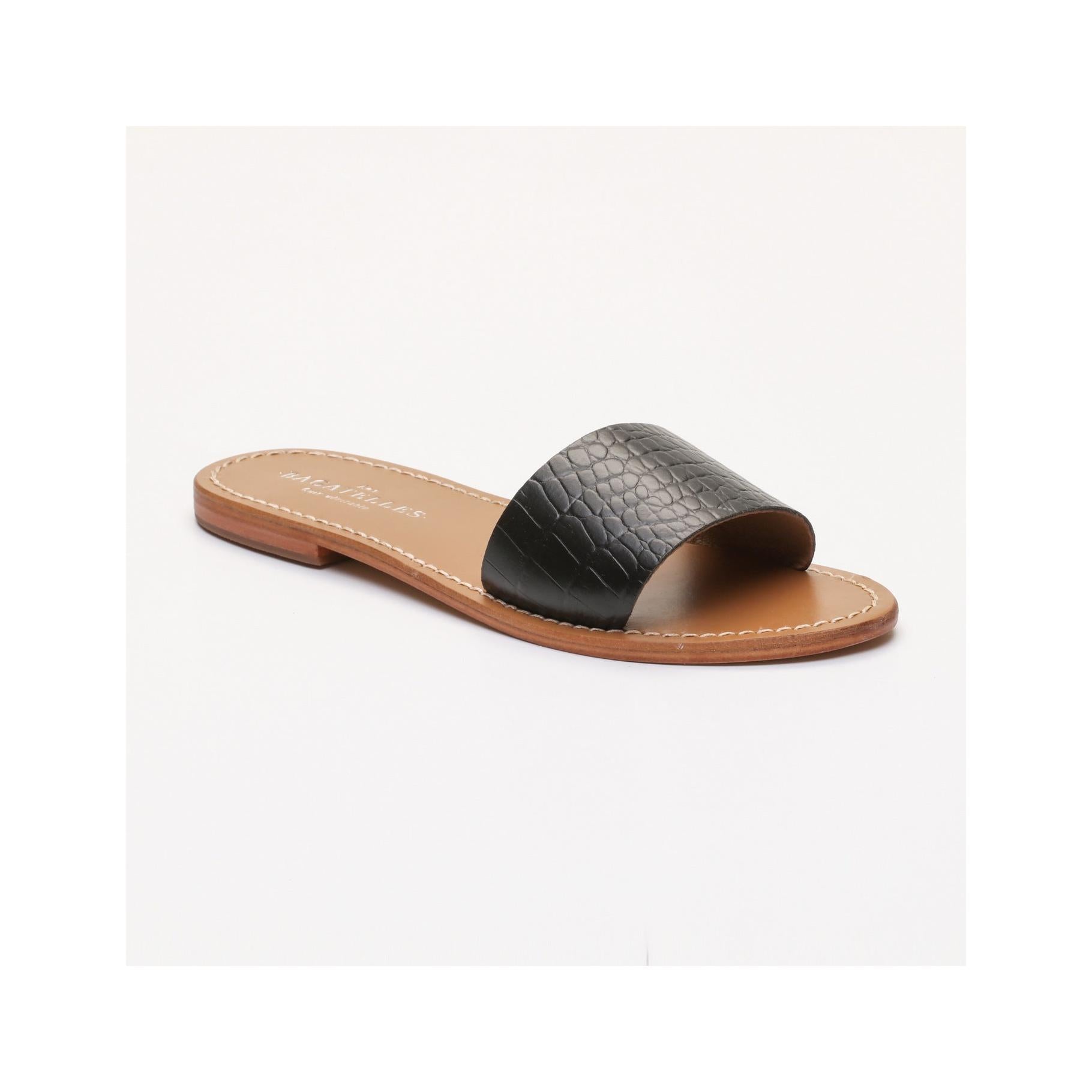 Sandales York - Croco Noir