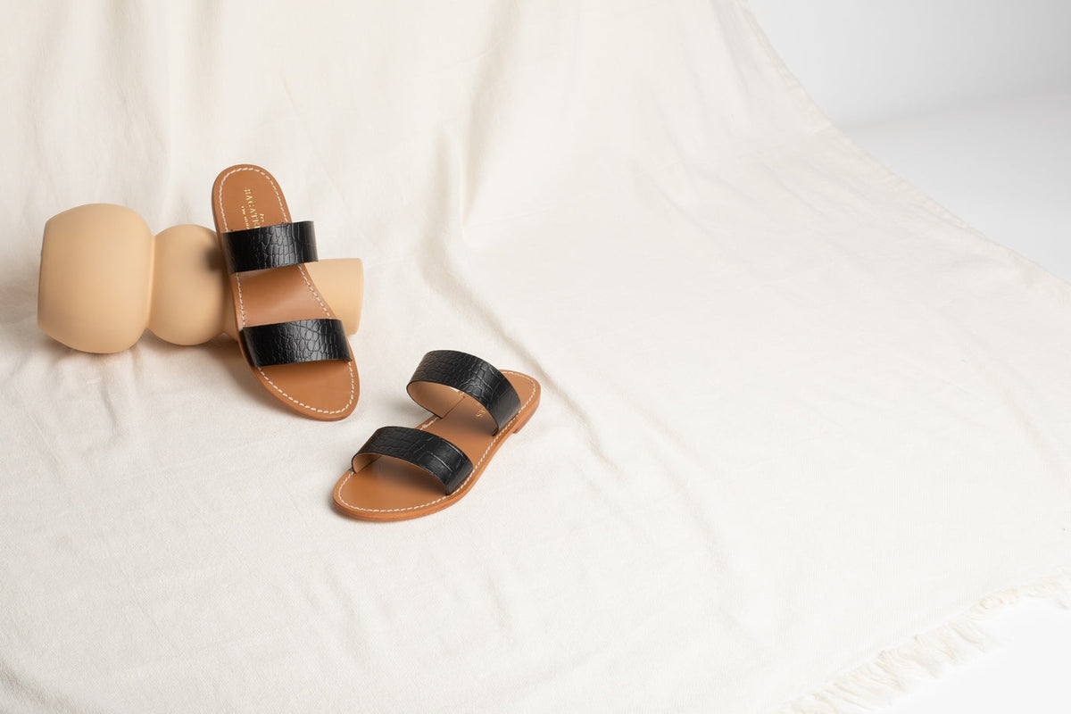 Les Bagatelles - Mules Callao - Noir Croco