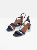 Sandales Talons Dyani - Navy et Silver