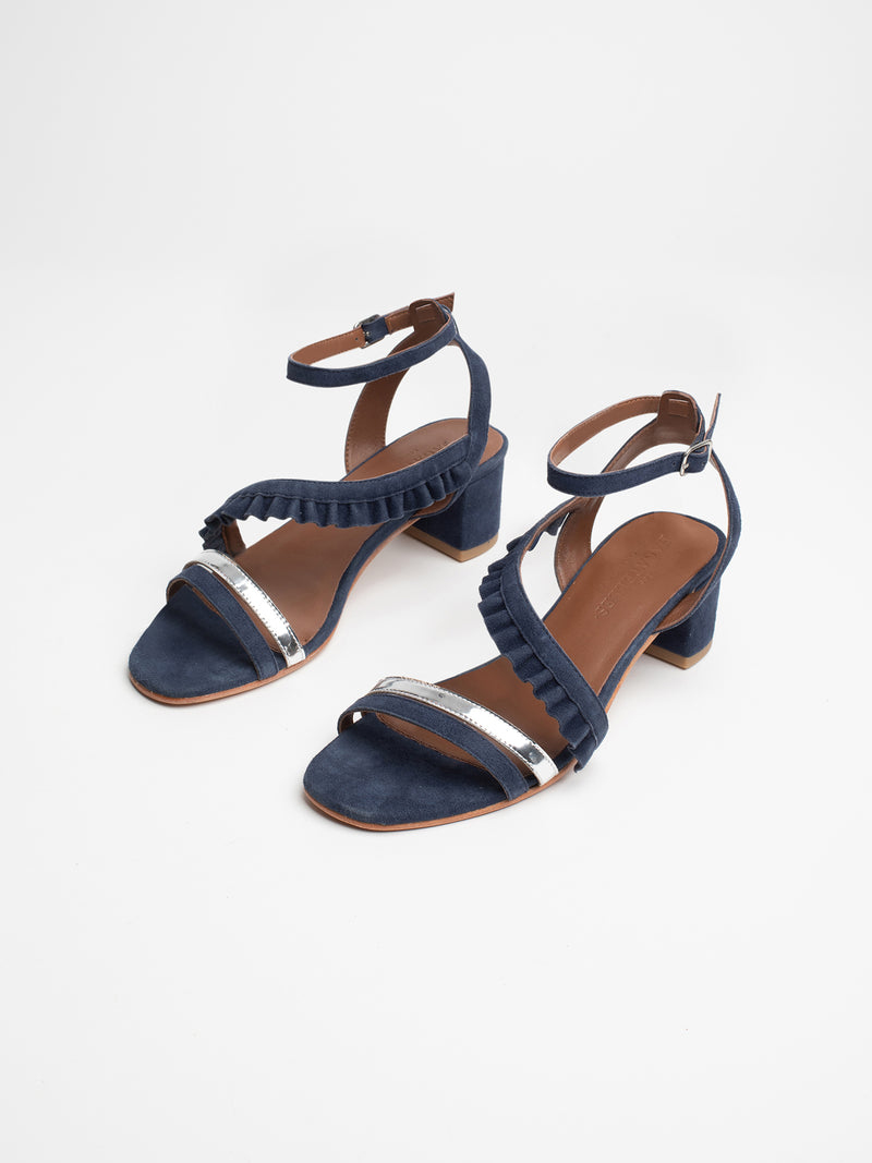 Sandales Talons Dyani - Navy et Silver