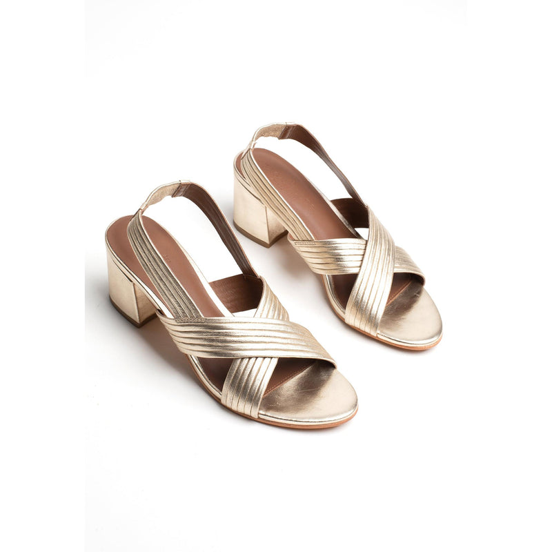 Isi Heeled Sandals - Gold