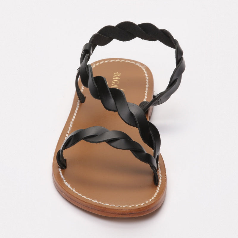 Les Bagatelles - Maria Flat Sandals - Black