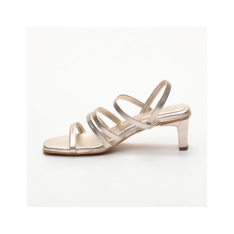 Sandalias Tacón Gris - Platino