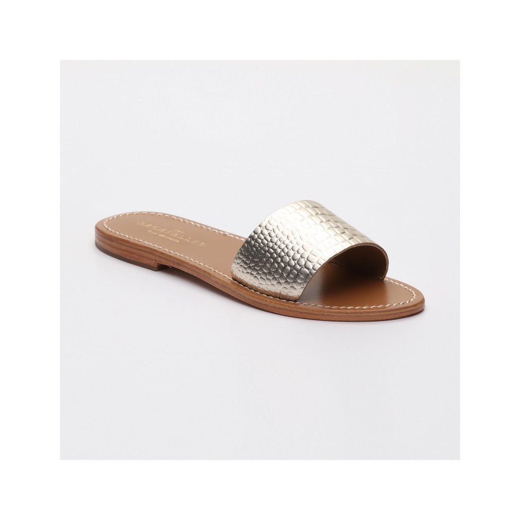 Sandalias York - Croco Dorado Claro