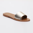 York Sandals - Light Gold Croco