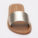 York Sandals - Light Gold Croco