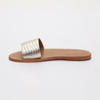 Sandalias York - Croco Dorado Claro