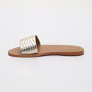 York Sandals - Light Gold Croco