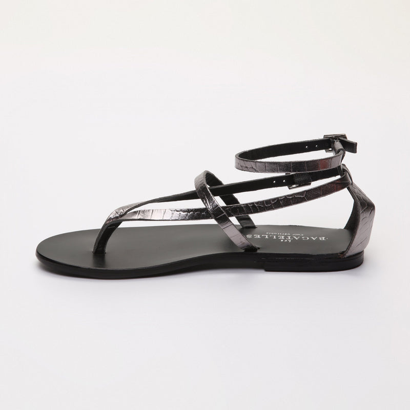 Les Bagatelles - Sandalias Mosholu - Pewter Croco