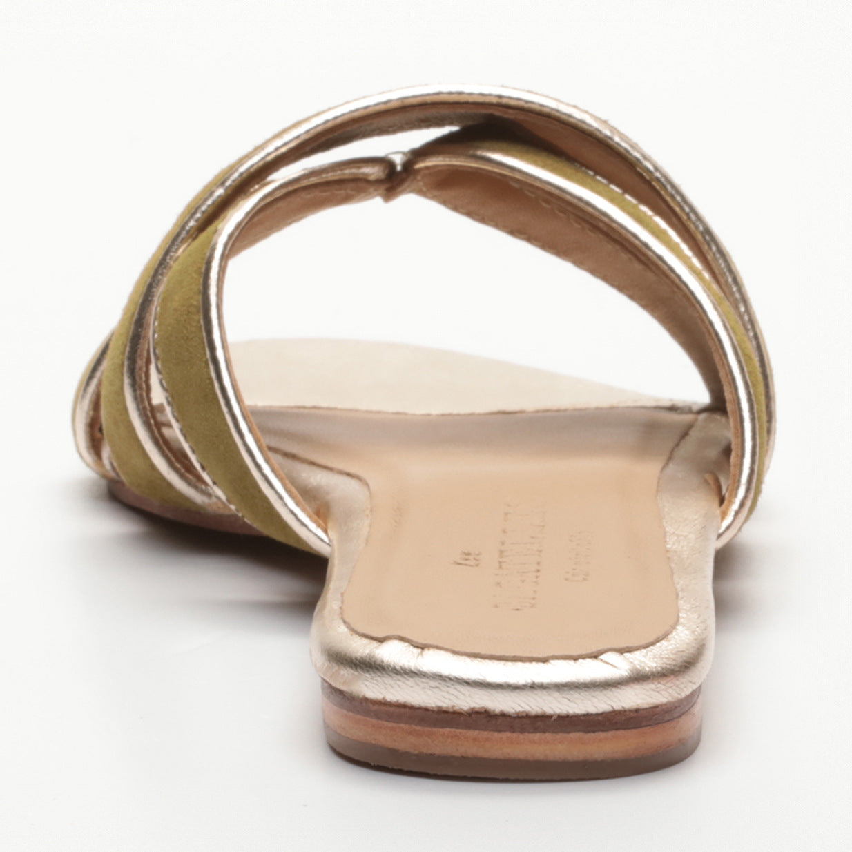 Myrtice Mules - Olive and Platinum