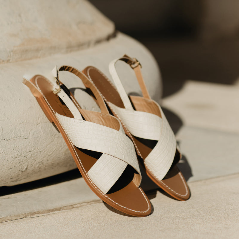 Sandales Sibella - Blanc Croco