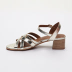 Les Bagatelles - Sandales Talons Uma - Light Gold Croco