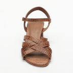 Uma Heeled Sandals - Camel Croco