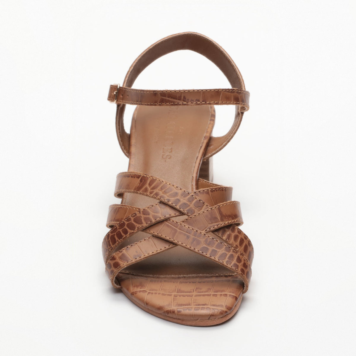 Uma Heeled Sandals - Camel Croco