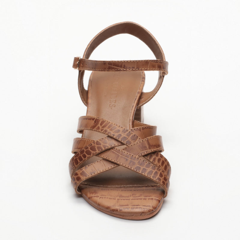 Sandalias Tacón Uma - Camel Croco