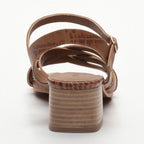Uma Heeled Sandals - Camel Croco