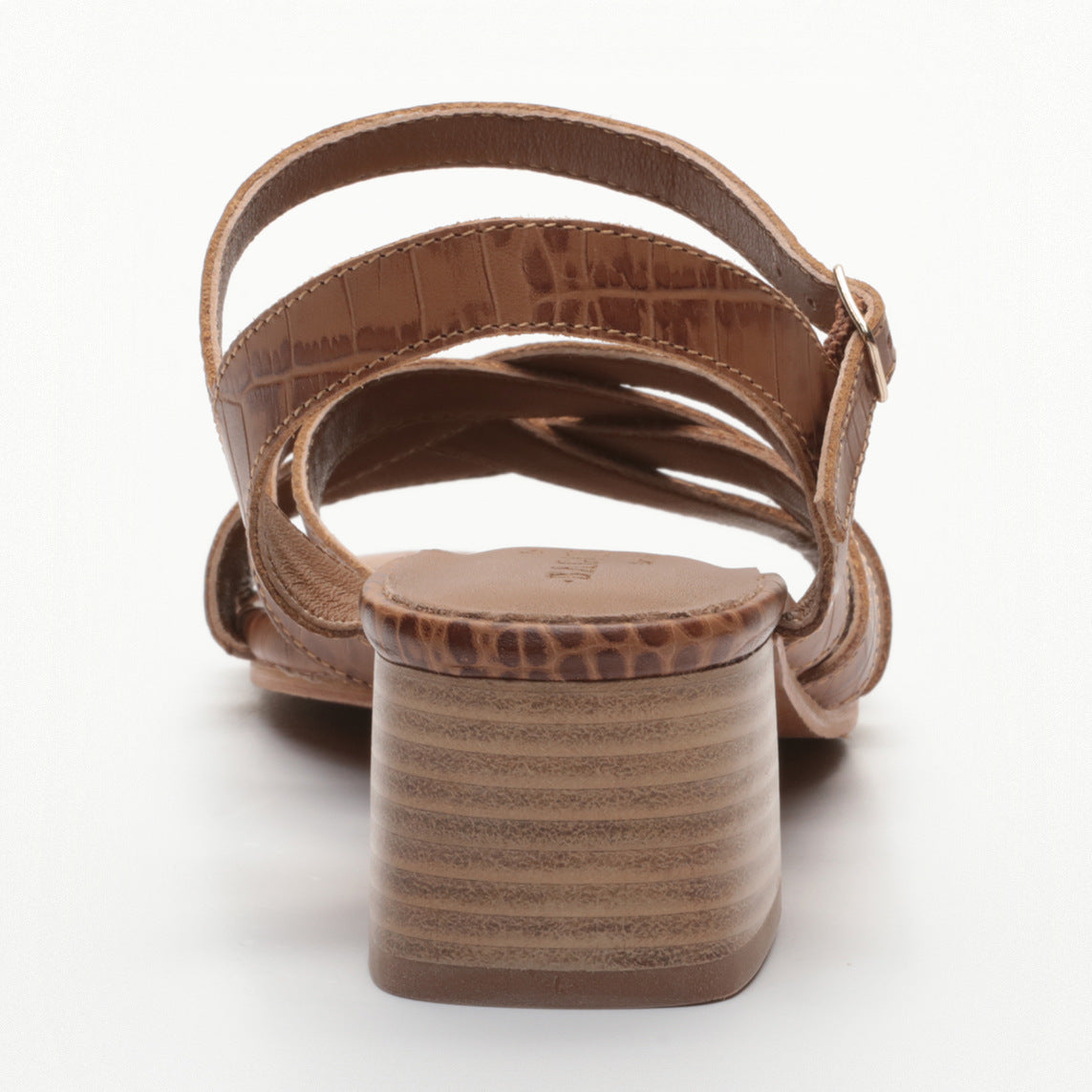 Uma Heeled Sandals - Camel Croco
