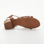 Uma Heeled Sandals - Camel Croco