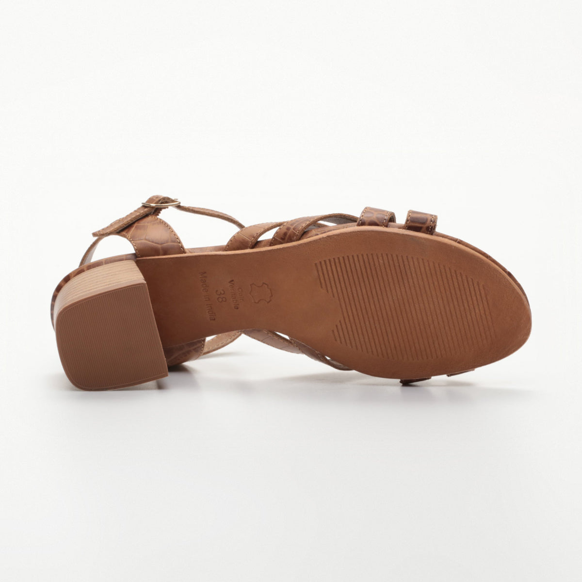 Uma Heeled Sandals - Camel Croco