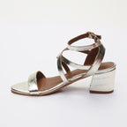 Les Bagatelles - Izusa Heeled Sandals - Light Gold Croco