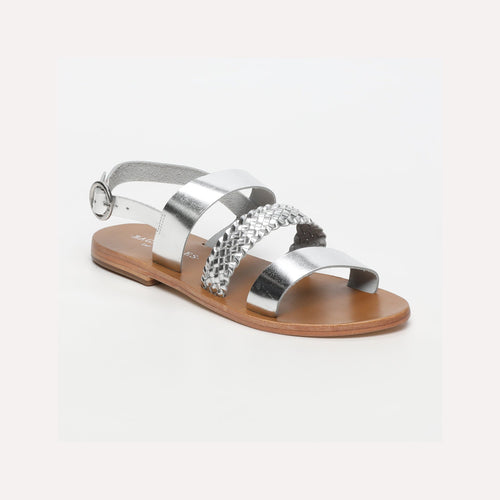 Les Bagatelles - Sandales Plates Cavery Silver