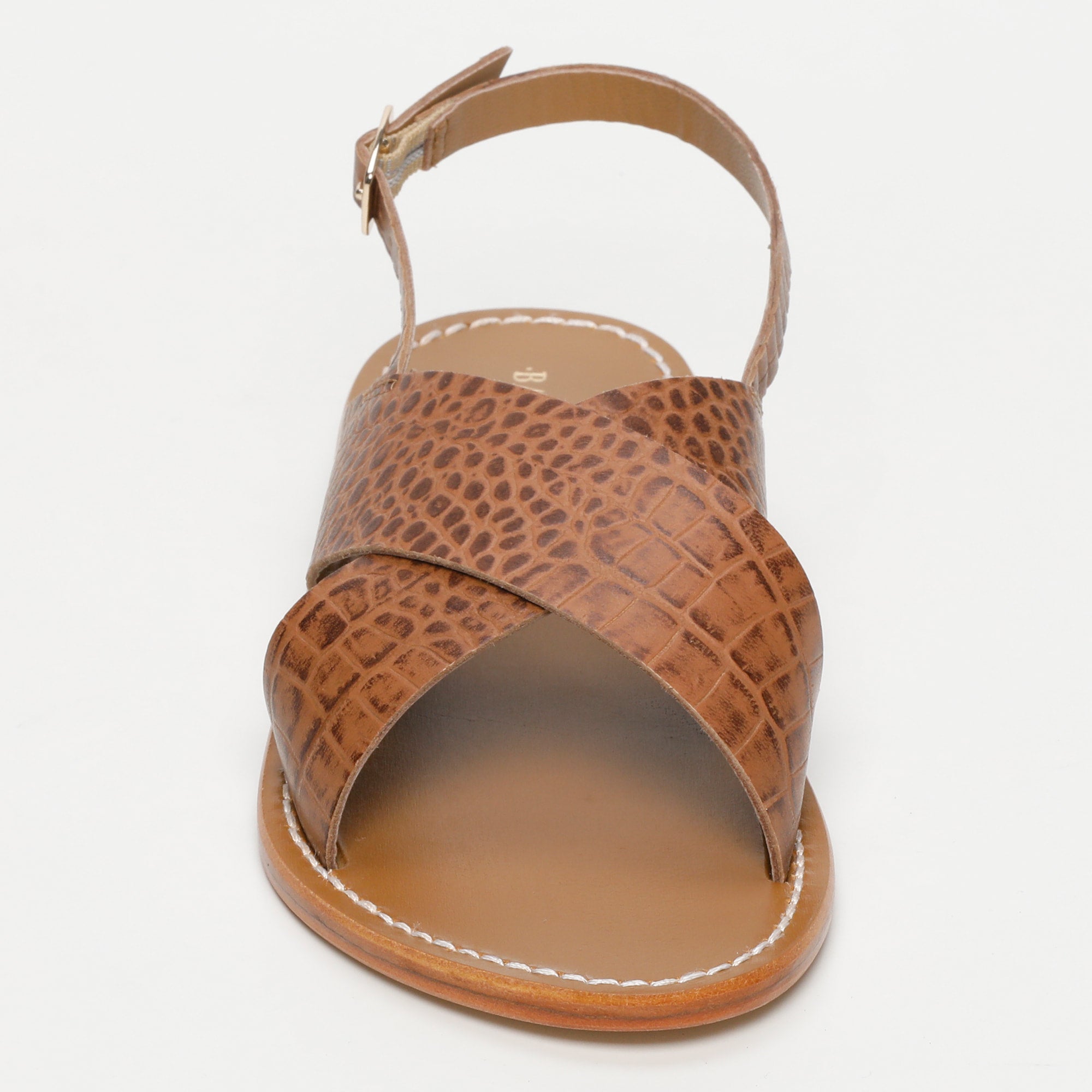 Sandalias de cocodrilo color canela Sibella
