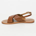 Sandalias de cocodrilo color canela Sibella